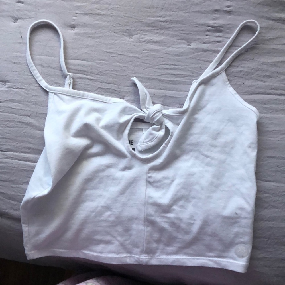 white tank cropped top